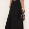 Double Belt Detail Skirt Black