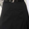 Double Belted Stitch Detail Skirt Black wholesale skirt view 4 - Hicabistan Turkey factory