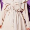 Double Cape Detailed Modal Two-Piece Set Beige Großhandel clothing set view 4 - Hicabistan Türkei Fabrik