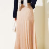Double Pleated Waist Elastic Skirt Beige al por mayor skirt view 3 - Hicabistan fábrica Turquía