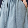 Elastic Waist Denim Skirt Blue en gros skirt view 4 - Hicabistan usine Turquie