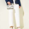 ⁦High-Waisted Slim Fit Scuba Pants White⁩ - الصورة ⁦2⁩