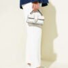 ⁦High-Waisted Slim Fit Scuba Pants White⁩ - الصورة ⁦3⁩