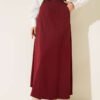 Basic Skirt with Belt Burgundy