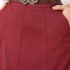 Basic Skirt with Belt Burgundy wholesale skirt view 4 - Hicabistan Turkey factory