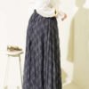 Checkered Chiffon Belted Skirt wholesale skirt view 3 - Hicabistan Turkey factory