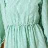 Striped Tiered Dress Green al por mayor dress view 4 - Hicabistan fábrica Turquía
