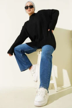 Vista alternativa de Oversized Knit Tunic Black