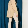 Low Shoulder Single Pocket Shirt Beige all'ingrosso shirt view 3 - Hicabistan fabbrica Turchia