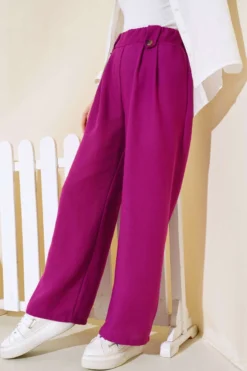 Alternative view of Button Detail Loose Linen Pants