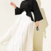 Buttoned Side Tied Short Shirt Black wholesale shirt view 2 - Hicabistan Turkey factory