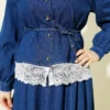 Jeans Set with Lace Details Blue all'ingrosso clothing set view 4 - Hicabistan fabbrica Turchia
