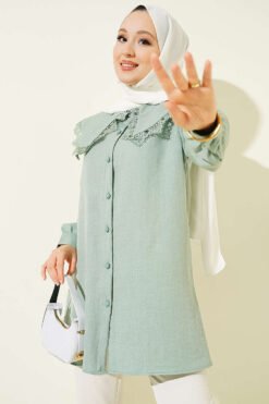 Lace Trimmed Sailor Collar Shirt