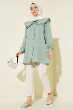 Alternatieve weergave van Lace Trimmed Sailor Collar Shirt