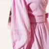 Lace Front Tie Two-Piece Set Pink groothandel clothing set view 4 - Hicabistan Turkije fabriek
