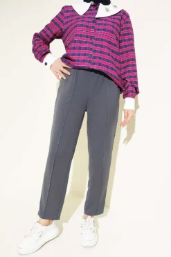 Slim Fit Waistband Trousers with Side Pockets