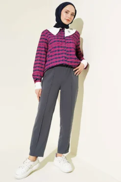 Alternative view of Slim Fit Waistband Trousers with Side Pockets