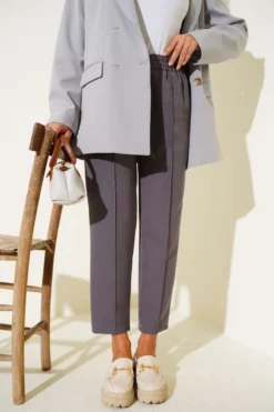 Slim Fit Waistband Trousers with Side Pockets