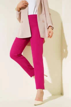 Alternative view of Slim-Fit Buttoned Pants Plum