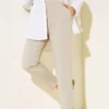 Slim Fit Striped Trousers Beige