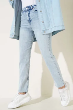 Slim Fit Laser Cut Denim Pants