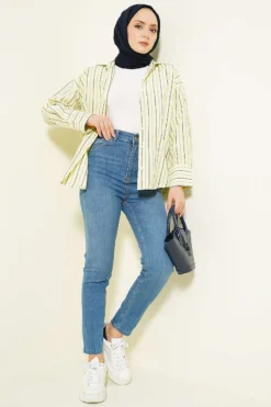 Alternative view of Slim Fit Stretch Denim Pants Blue