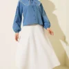 Nautical Collar Tied Short Shirt Indigo all'ingrosso shirt view 2 - Hicabistan fabbrica Turchia