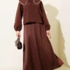 Nautical Collar Tied Short Shirt Brown all'ingrosso shirt view 2 - Hicabistan fabbrica Turchia