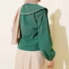Nautical Collar Tied Short Shirt Emerald al por mayor shirt view 3 - Hicabistan fábrica Turquía