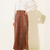 Pleated Faux Leather Skirt en gros skirt view 2 - Hicabistan usine Turquie