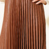 Pleated Faux Leather Skirt en gros skirt view 4 - Hicabistan usine Turquie