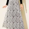 Pattern Detailed Satin Skirt Großhandel skirt - Hicabistan Türkei Fabrik