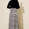 Pattern Detailed Satin Skirt groothandel skirt view 3 - Hicabistan Turkije fabriek