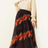Printed Waist Elastic Tulle Skirt Brown en gros skirt view 2 - Hicabistan usine Turquie