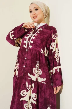 Alternative view of Printed Buttoned Anklet Dress Plum