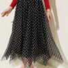 Printed Stitched Asymmetrical Chiffon Skirt Black en gros skirt - Hicabistan usine Turquie