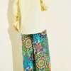 Printed Wide Leg Elastic Waist Pants Green al por mayor pants view 3 - Hicabistan fábrica Turquía