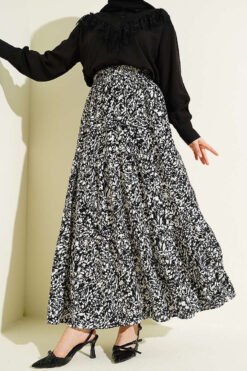 Layered Viscose Skirt Black