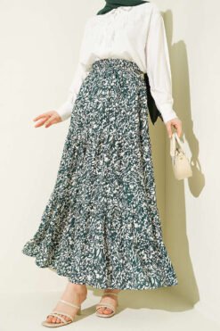 Layered Viscose Skirt Green