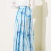 Pleated Satin Skirt Baby Blue Großhandel skirt view 3 - Hicabistan Türkei Fabrik