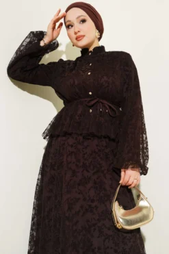 Alternative view of Tulle Skirt with Pattern Brown