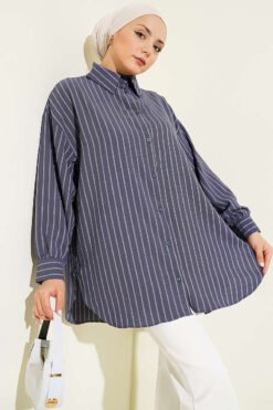 Vertical Striped Oversized Shirt