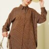 Vertical Striped Oversized Shirt