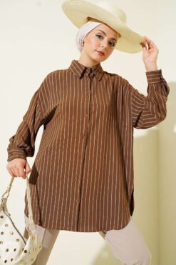 Vertical Striped Oversized Shirt