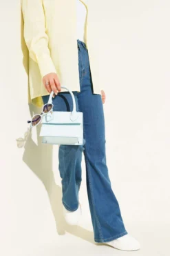 Stitched Flared Jeans Blue