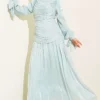 Draped Sleeve Tie Detail Evening Dress Mint بالجملة dress - Hicabistan مصنع تركيا
