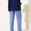 Double Tapered Waistband Trousers Indigo Großhandel pants view 3 - Hicabistan Türkei Fabrik
