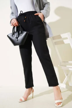 Alternative view of Double Tapered Waistband Trousers Black