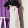 Button-Style Tied Skirt Grey wholesale skirt view 2 - Hicabistan Turkey factory