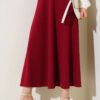 Plain Flared Skirt Burgundy wholesale skirt view 2 - Hicabistan Turkey factory